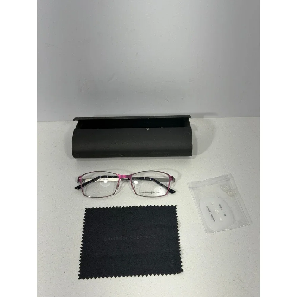 Prodesign‎ Denmark 6128 lilac Silver Rectangular Eyeglass light Frames Japan